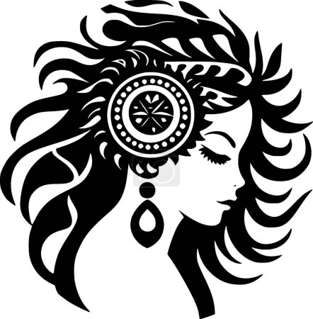 Illustration for Boho - minimalist and flat logo - vector illustration - Royalty Free Image