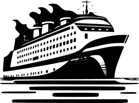 Illustration for Cruise ship - high quality vector logo - vector illustration ideal for t-shirt graphic - Royalty Free Image