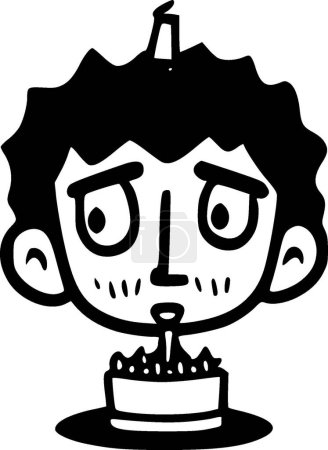 Illustration for Happy birthday - minimalist and flat logo - vector illustration - Royalty Free Image