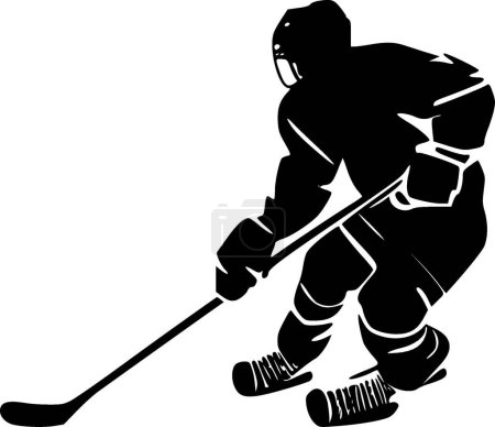 Illustration for Hockey - minimalist and simple silhouette - vector illustration - Royalty Free Image