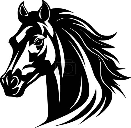 Horse - minimalist and flat logo - vector illustration