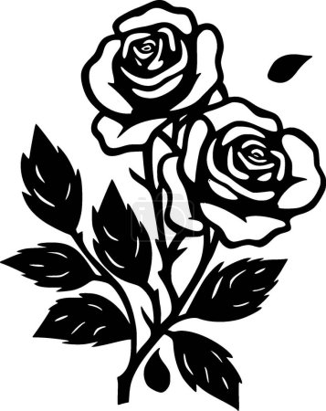 Ilustración de Rosas - silueta minimalista y simple - ilustración vectorial - Imagen libre de derechos