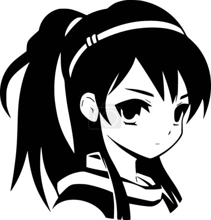 Anime - logo minimaliste et plat - illustration vectorielle