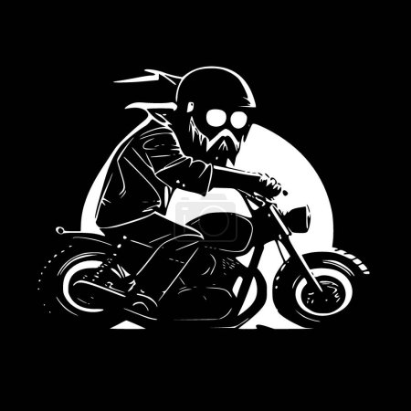 Illustration for Biker - minimalist and simple silhouette - vector illustration - Royalty Free Image