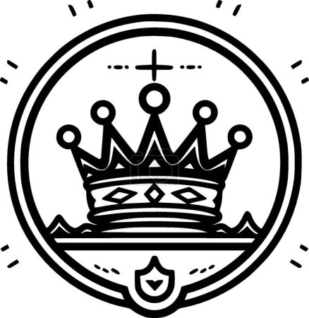 Ilustración de Coronación - icono aislado en blanco y negro - ilustración vectorial - Imagen libre de derechos