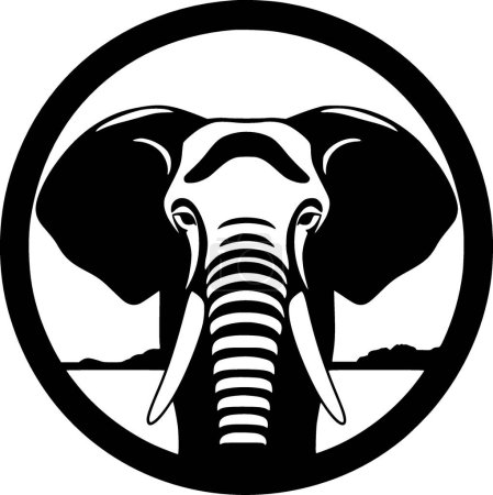 Illustration for Elephant - minimalist and flat logo - vector illustration - Royalty Free Image