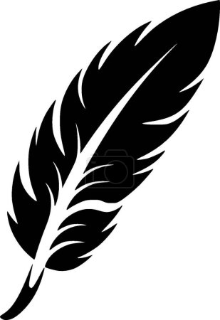 Ilustración de Pluma - icono aislado en blanco y negro - ilustración vectorial - Imagen libre de derechos