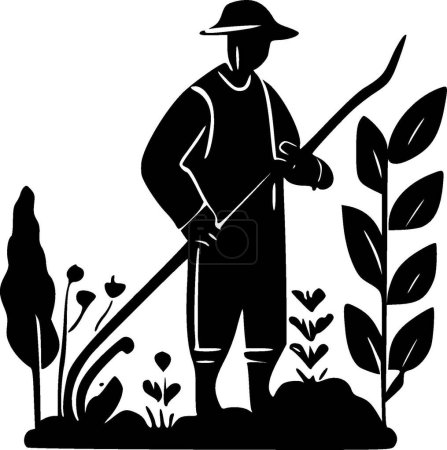 Illustration for Gardening - minimalist and flat logo - vector illustration - Royalty Free Image