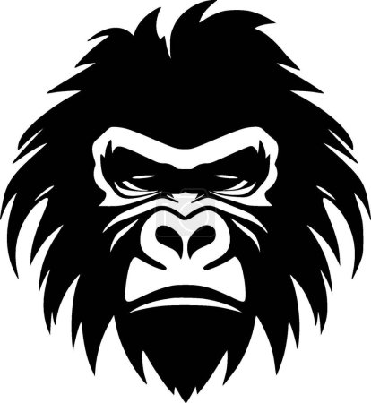 Ilustración de Gorila - logo minimalista y plano - ilustración vectorial - Imagen libre de derechos
