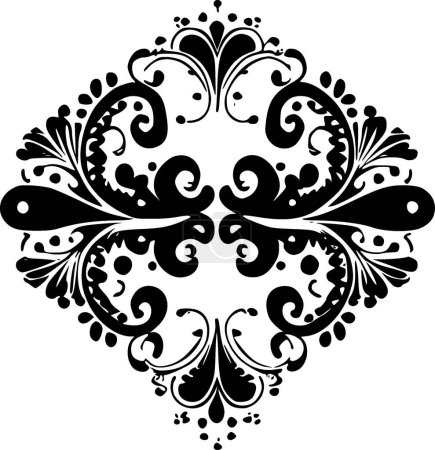 Ilustración de Encaje - icono aislado en blanco y negro - ilustración vectorial - Imagen libre de derechos