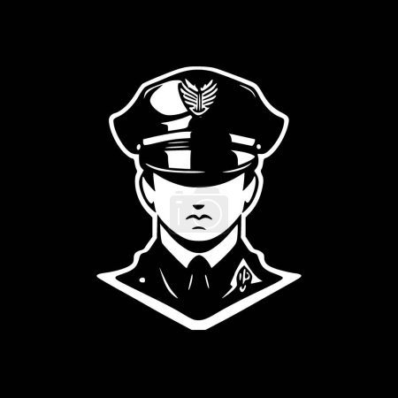 Illustration for Police - minimalist and flat logo - vector illustration - Royalty Free Image