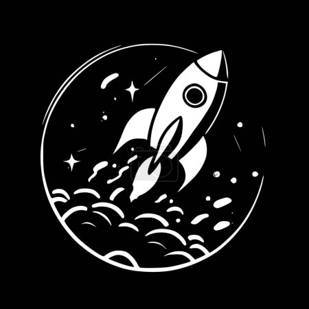 Ilustración de Espacio - icono aislado en blanco y negro - ilustración vectorial - Imagen libre de derechos