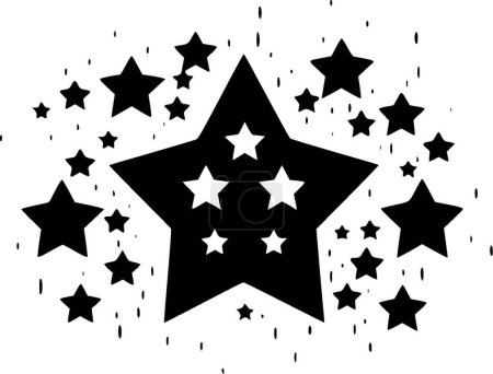 Stars - black and white isolated icon - vector illustration