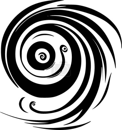 Illustration for Swirls - black and white isolated icon - vector illustration - Royalty Free Image