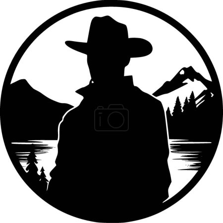 Illustration for Western - minimalist and simple silhouette - vector illustration - Royalty Free Image