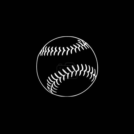 Illustration for Baseball - black and white isolated icon - vector illustration - Royalty Free Image