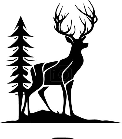 Illustration for Deer - minimalist and simple silhouette - vector illustration - Royalty Free Image