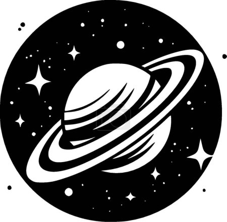 Téléchargez les illustrations : Galaxy - illustration vectorielle en noir et blanc - en licence libre de droit