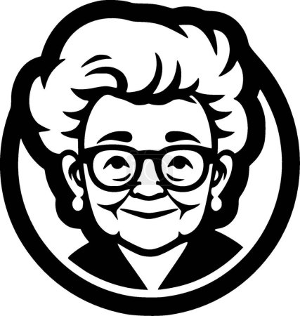 Téléchargez les illustrations : Grand-mère - logo vectoriel de haute qualité - illustration vectorielle idéale pour le t-shirt graphique - en licence libre de droit