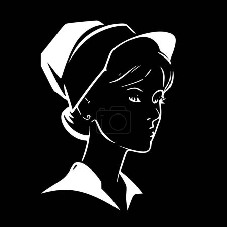 Téléchargez les illustrations : Infirmière - silhouette minimaliste et simple - illustration vectorielle - en licence libre de droit