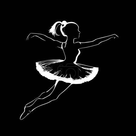 Illustration for Ballerina - black and white vector illustration - Royalty Free Image