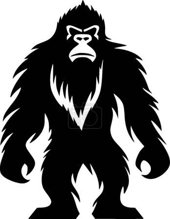 Téléchargez les illustrations : Bigfoot - silhouette minimaliste et simple - illustration vectorielle - en licence libre de droit