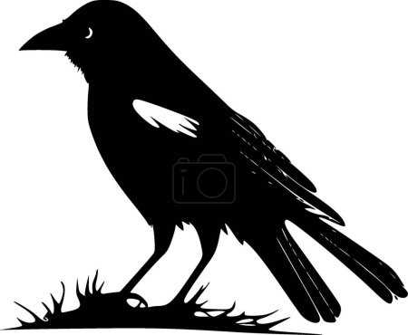 Illustration for Crow - minimalist and simple silhouette - vector illustration - Royalty Free Image
