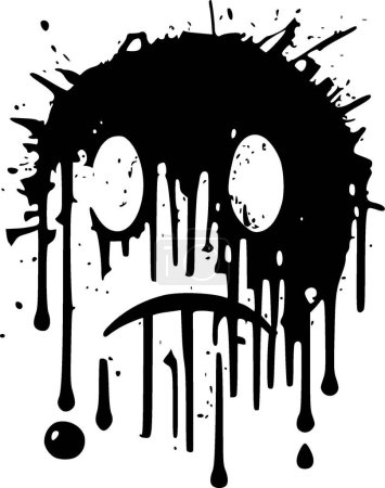 Illustration for Distressed - black and white vector illustration - Royalty Free Image