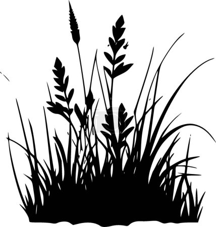 Illustration for Grass - minimalist and flat logo - vector illustration - Royalty Free Image