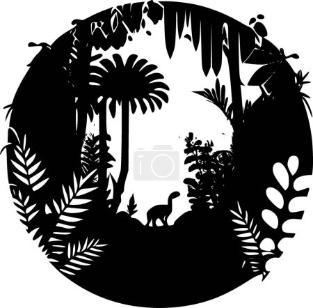 Téléchargez les illustrations : Jungle - logo vectoriel de haute qualité - illustration vectorielle idéale pour t-shirt graphique - en licence libre de droit
