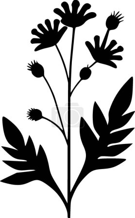 Illustration for Birth flower - black and white vector illustration - Royalty Free Image