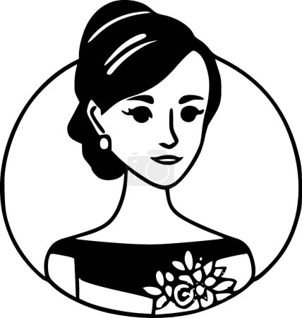 Ilustración de Dama de honor - logotipo vectorial de alta calidad - ilustración vectorial ideal para el gráfico camiseta - Imagen libre de derechos