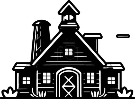 Illustration for Farmhouse - minimalist and simple silhouette - vector illustration - Royalty Free Image