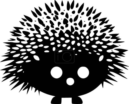 Illustration for Hedgehog - minimalist and flat logo - vector illustration - Royalty Free Image