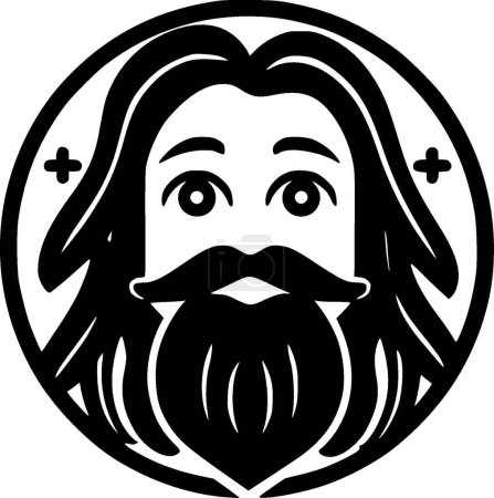 Ilustración de Hippie - logotipo vectorial de alta calidad - ilustración vectorial ideal para el gráfico de la camiseta - Imagen libre de derechos