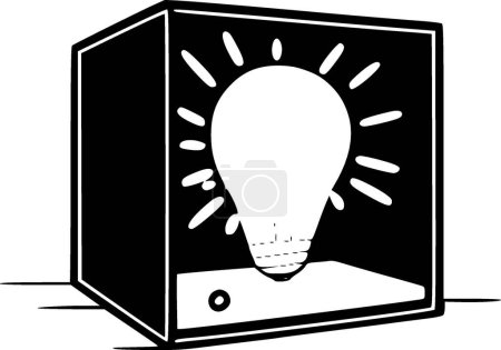 Ilustración de Lightbox - icono aislado en blanco y negro - ilustración vectorial - Imagen libre de derechos