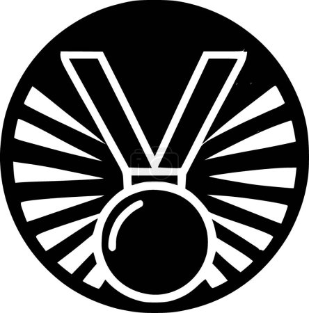 Illustration for Medal - minimalist and flat logo - vector illustration - Royalty Free Image