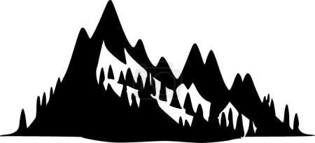 Illustration for Mountains - black and white vector illustration - Royalty Free Image