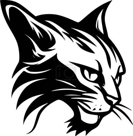 Téléchargez les illustrations : Wildcat - silhouette minimaliste et simple - illustration vectorielle - en licence libre de droit