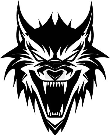Ilustración de Lobo - logo minimalista y plano - ilustración vectorial - Imagen libre de derechos