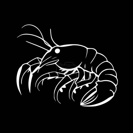 Téléchargez les illustrations : Crawfish - silhouette minimaliste et simple - illustration vectorielle - en licence libre de droit