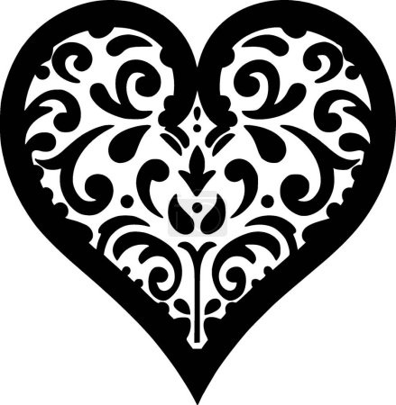 Ilustración de Corazón - silueta minimalista y simple - ilustración vectorial - Imagen libre de derechos