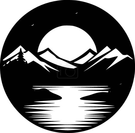 Ilustración de Lago - logo minimalista y plano - ilustración vectorial - Imagen libre de derechos