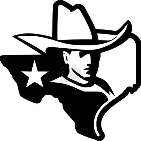 Ilustración de Texas - icono aislado en blanco y negro - ilustración vectorial - Imagen libre de derechos