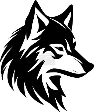 Illustration for Wolf - minimalist and flat logo - vector illustration - Royalty Free Image
