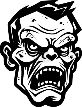 Ilustración de Zombie - logo minimalista y plano - ilustración vectorial - Imagen libre de derechos