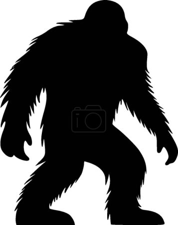 Ilustración de Bigfoot - icono aislado en blanco y negro - ilustración vectorial - Imagen libre de derechos