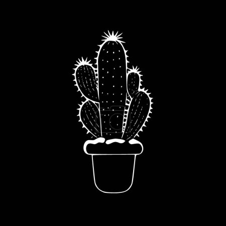 Ilustración de Cactus - logo minimalista y plano - ilustración vectorial - Imagen libre de derechos