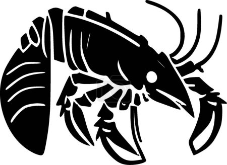 Téléchargez les illustrations : Crawfish - silhouette minimaliste et simple - illustration vectorielle - en licence libre de droit