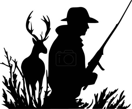 Illustration for Hunting - minimalist and simple silhouette - vector illustration - Royalty Free Image